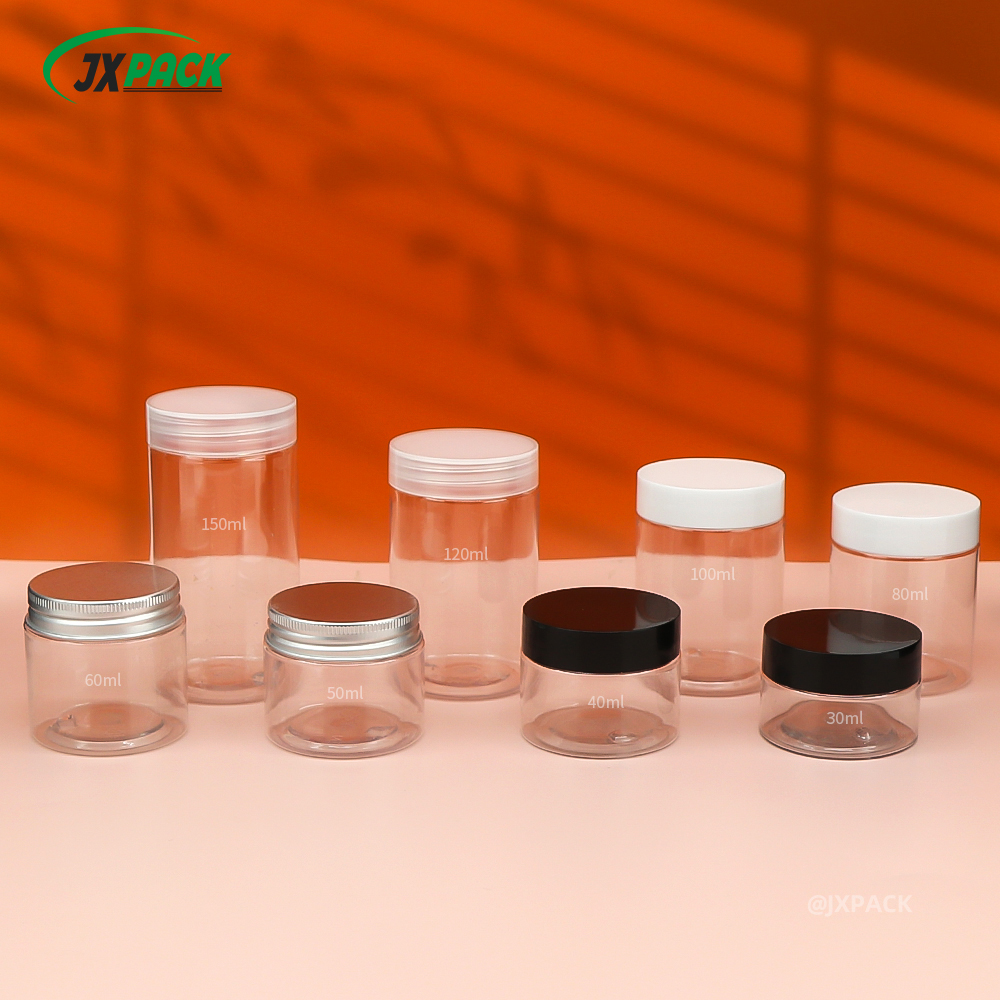 Instock Tarro vacío de mantequilla corporal de diferente capacidad con tapas mate
