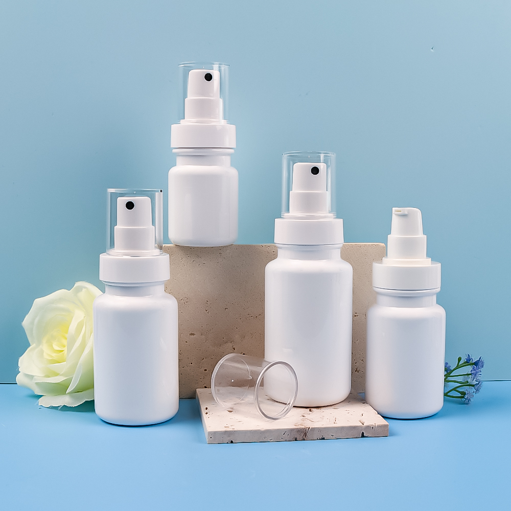 Juego de botellas cosméticas médicas de plástico PET cuadrado