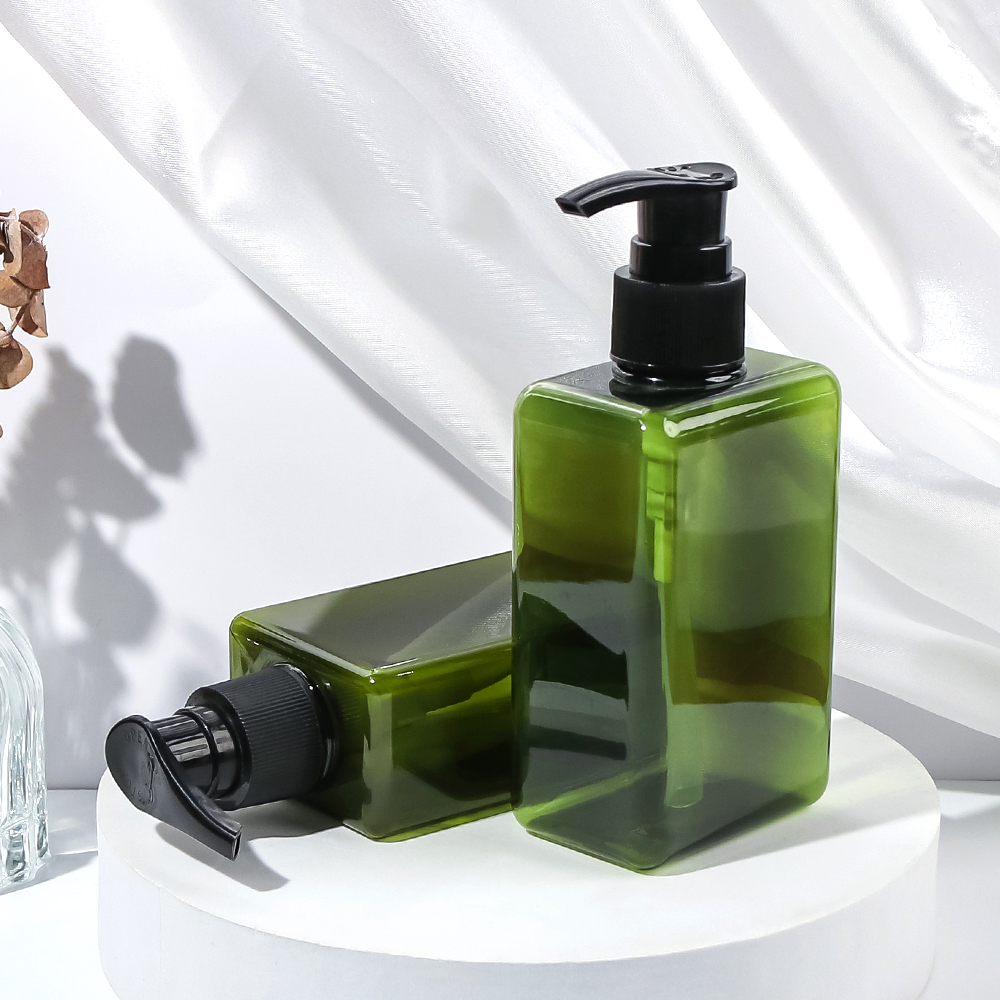 Empaquetado de botella de loción corporal de forma cuadrada de PET de lujo