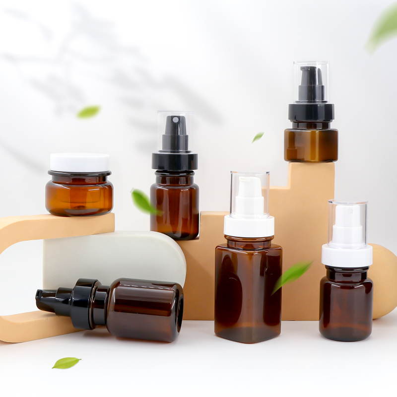 Juego de botellas cosméticas médicas de plástico PET cuadrado