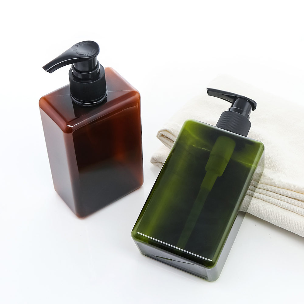 Empaquetado de botella de loción corporal de forma cuadrada de PET de lujo