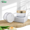 Contenedor de lujo para el cuidado de la piel, tarro de crema de 15 ml con tapa de madera